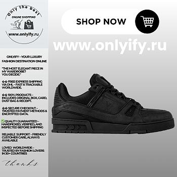Louis Vuitton Trainer Sneaker “Triple Black” 1AHDBJ