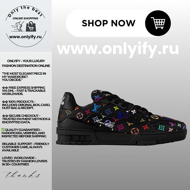 Louis Vuitton Trainer Sneaker “Multicolor Monogram” 1AHEL2 - 1