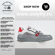 Louis Vuitton Trainer Sneaker “Grey/Red” 1AHTID - 1