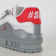 Louis Vuitton Trainer Sneaker “Grey/Red” 1AHTID - 5