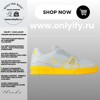 Louis Vuitton Trainer Sneaker “Grey/Yellow” 1AHTPP