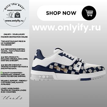Louis Vuitton Trainer Sneaker “Navy Damier” 1AIKQQ