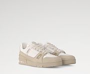 Louis Vuitton Trainer Sneaker “Beige White Grained Leather” 1AHTM5 - 4