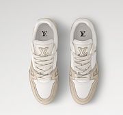 Louis Vuitton Trainer Sneaker “Beige White Grained Leather” 1AHTM5 - 3