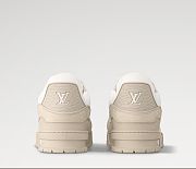 Louis Vuitton Trainer Sneaker “Beige White Grained Leather” 1AHTM5 - 2