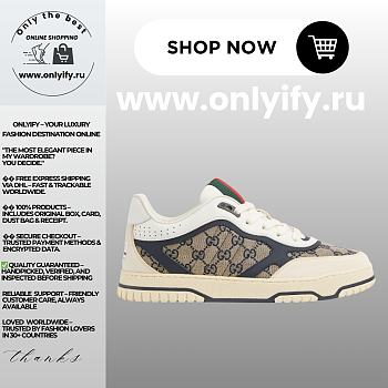 Gucci Re-Web Sneaker “Beige/Blue GG Canvas” 787476 AADHW 9552