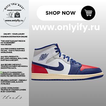Air Jordan 1 Mid “White/Navy/Red” DQ8426-102