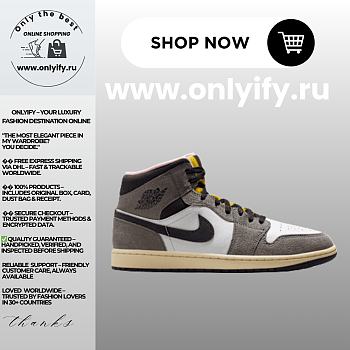 Air Jordan 1 Mid SE1 “White/Light Smoke Grey” HQ2011-100