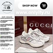 Women's Gucci 2.0 Sneaker in White and Grey Mesh & Leather – 816489 FAD6Q 8745 - 1