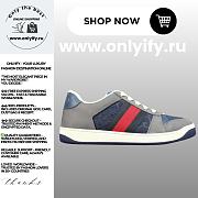 Men’s Gucci Screener Sneaker in Grey Suede with Web – 576223 FAA3T 4551 - 1