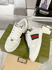 Gucci Screener Sneaker in White Leather with Web Stripe – 798854 AADU0 9094 - 5