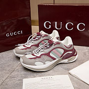 Men’s Gucci 2.0 Trainer in Bordeaux and Grey Fabric – 814040 FAD5T 87542 - 5