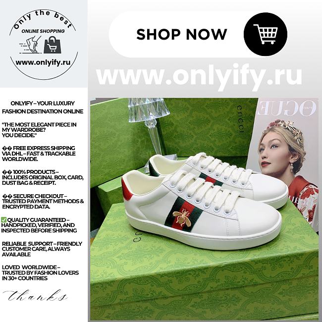 Gucci Ace Sneaker with Bee Embroidery – 429446 02JP0 9064 - 1