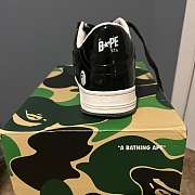 A Bathing Ape Bape StaPatent Leather Black White 1I70-191-002 - 3