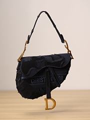 Christian Dior Saddle Handbag Camouflage Embroidered Canvas Medium Blue 2672312 - 6