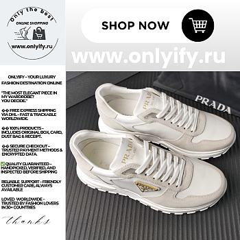 Prada Prax 2.0 Re-Nylon and Suede Sneakers “White”