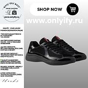 Prada America’s Cup Sneakers “Black” – Patent Leather & Technical Fabric - 1