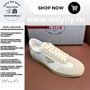 Prada Downtown Bold Nylon and Suede Sneakers “Ivory” - 1