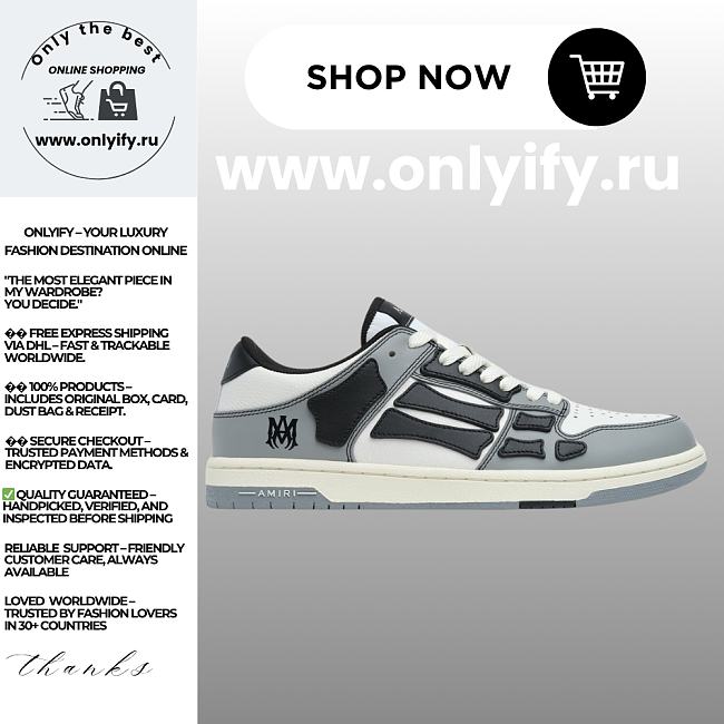 Amiri Varsity Skel-Top Low “Black” - 1
