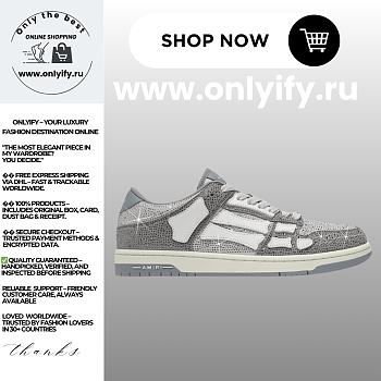 Amiri Crystal Skel-Top Low “Grey”