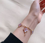 Van Cleef & Arpels Delicate Pink Clover Bracelet - 4