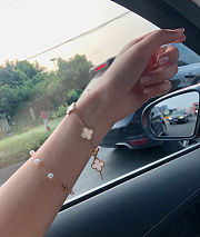 Van Cleef & Arpels Delicate Pink Clover Bracelet - 5