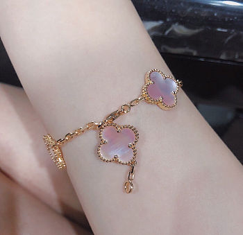 Van Cleef & Arpels Delicate Pink Clover Bracelet