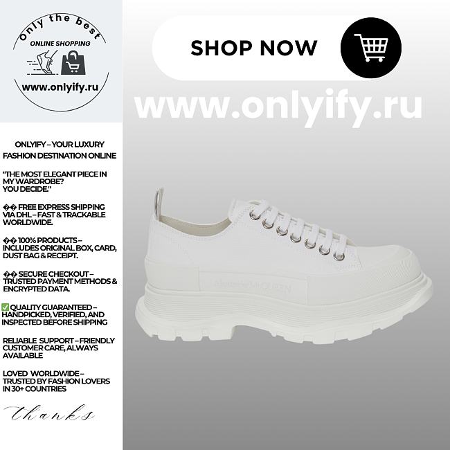 Alexander McQueen Men's Tread Slick Lace Up “White” - 1