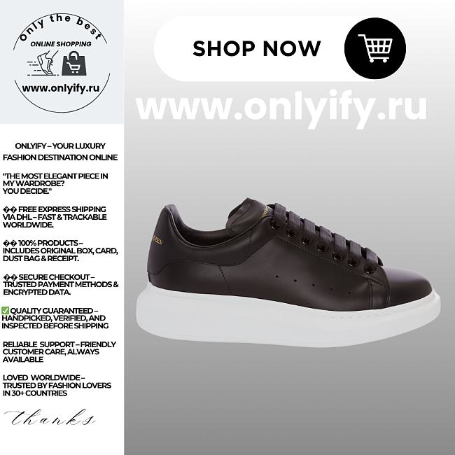  Alexander McQueen Men's Oversized Sneaker “Black” - 1