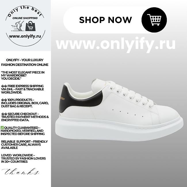 Alexander McQueen Men's Oversized Sneaker “White Black