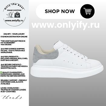 Alexander McQueen Men's Oversized Sneaker “White Light Grey”