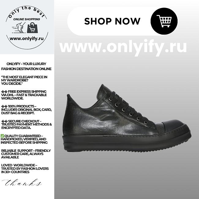 Rick Owens DRKSHDW SS25 Hollywood Low Sneaks “All Black” - 1
