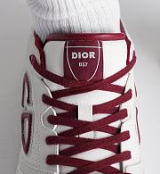 Dior B57 Dribble Low-Top Sneaker – White and Dior Gray Smooth Calfskin with White Suede - 4