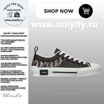 Dior B23 Low-Top Sneaker in Black and White Dior Oblique Canvas – 3SN249YJP_H961