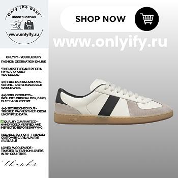 Dior B57 Low-Top Sneaker in Black and White Smooth Calfskin with Gray Suede – 3SN328ZRH_H069