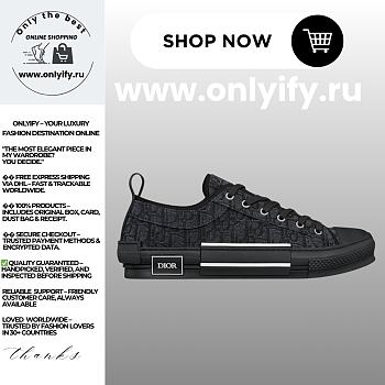 Dior B23 Low-Top Sneaker in Black Dior Oblique Jacquard – 3SN249ZSA_H969