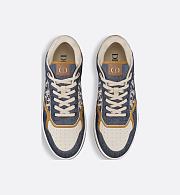 Dior B30 Sneaker in Blue Denim with Beige and Cognac Smooth Calfskin and Blue & Beige Raffia-Effect Dior Oblique Denim – 3SN272ZFK_H577 - 5