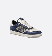 Dior B30 Sneaker in Blue, Cream, and Dior Gray Smooth Calfskin with Beige and Black Dior Oblique Jacquard – 3SN272ZIR_H568 - 6