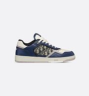Dior B30 Sneaker in Blue, Cream, and Dior Gray Smooth Calfskin with Beige and Black Dior Oblique Jacquard – 3SN272ZIR_H568 - 5