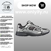 Dior B30 Sneaker in Deep Gray Technical Mesh and Silver-Tone Metallic Technical Fabric – 3SN279ZYG_H870 - 1