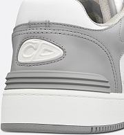 Dior B30 Sneaker in Gray and White Smooth Calfskin with Beige and Black Dior Oblique Jacquard – 3SN318ZXU_H860 - 5
