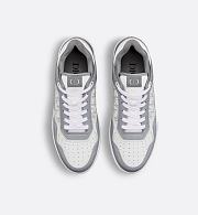 Dior B30 Sneaker in Gray Smooth Calfskin and White Dior Oblique Galaxy Leather – 3SN272ZIJ_H890 - 6