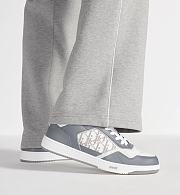 Dior B30 Sneaker in Gray Smooth Calfskin and White Dior Oblique Galaxy Leather – 3SN272ZIJ_H890 - 5