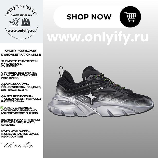 Dior B30 Sneaker in Gradient Black and Silver-Tone Mesh and Technical Fabric – 3SN306ZQE_H950 - 1