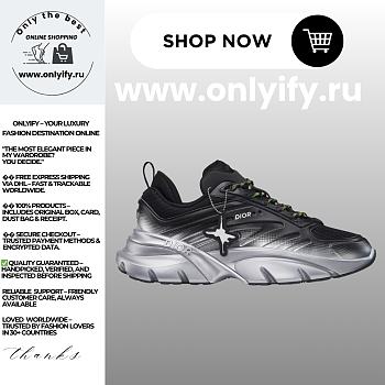 Dior B30 Sneaker in Gradient Black and Silver-Tone Mesh and Technical Fabric – 3SN306ZQE_H950