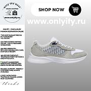 Dior B30 Sneaker in Gray Suede, White Technical Mesh, and Blue Dior Oblique Canvas – 3SN283ZMI_H865 - 1