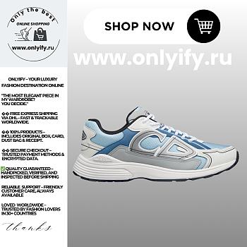 Dior B30 Sneaker in Light Blue Mesh and Multicolor Technical Fabric – 3SN279ZRB_H560