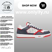 Dior B30 Sneaker in Gray, White & Red Calfskin and Dior Oblique Galaxy Leather – 3SN272AAU_H831 - 1