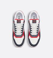Dior B30 Sneaker in Gray, White & Red Calfskin and Dior Oblique Galaxy Leather – 3SN272AAU_H831 - 4