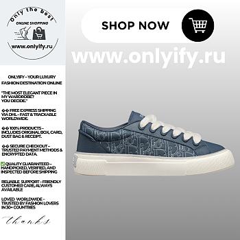 Dior B30 Sneaker in Navy Blue Calfskin and Dior Gravity Outline Leather – 3SN303ZQO_H578